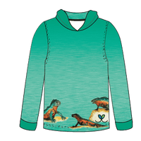 Marine Iguana Kids long sleeve hooded shirt