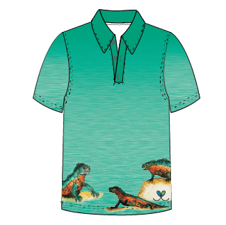 Marine Iguana Adult short sleeve button polo