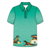 Marine Iguana Adult short sleeve button polo