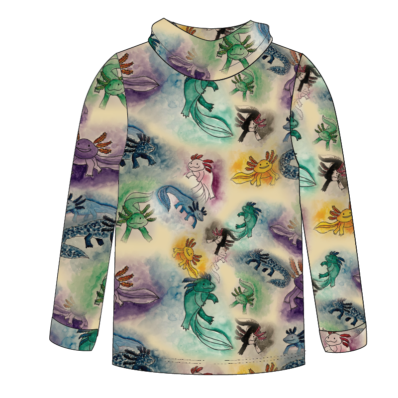Axolotl Kids long sleeve hooded shirt