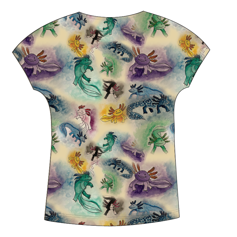 Axolotl Womens Short Sleeve Scoop Neck Shirt