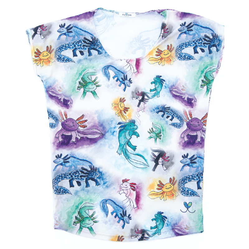 Axolotl Womens Short Sleeve Scoop Neck Shirt