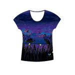 LIMITED EDITION- Fireflies Womens Short Sleeve Scoop Neck Shirt