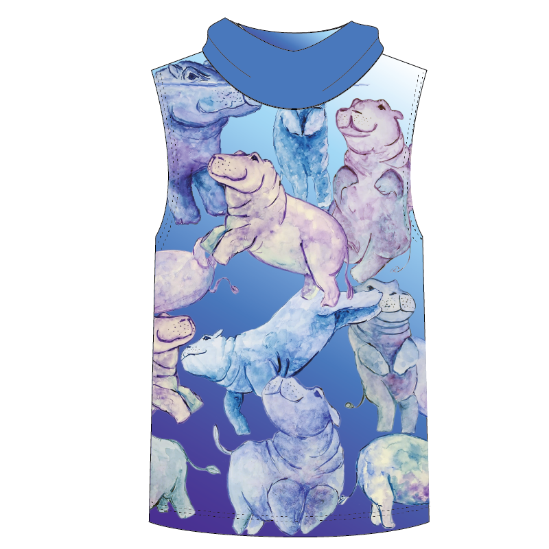 Hippo Kids Sleeveless hooded shirt