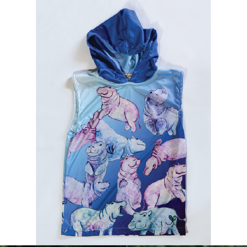 Hippo Kids Sleeveless hooded shirt