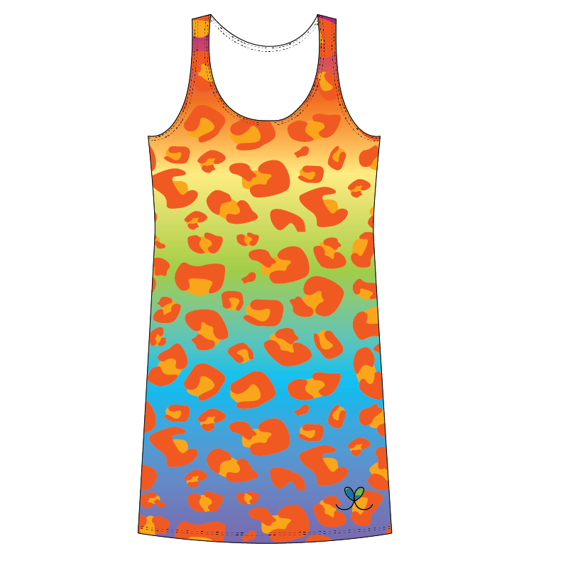 Amur Leopard Kids Rainbow tank dress