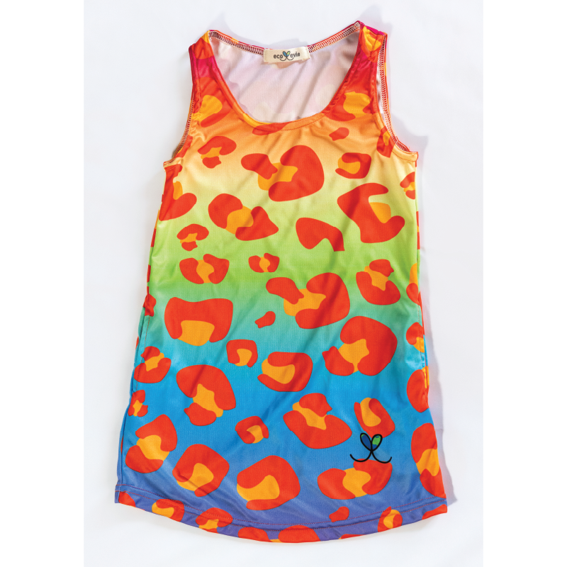 Amur Leopard Kids Rainbow tank dress
