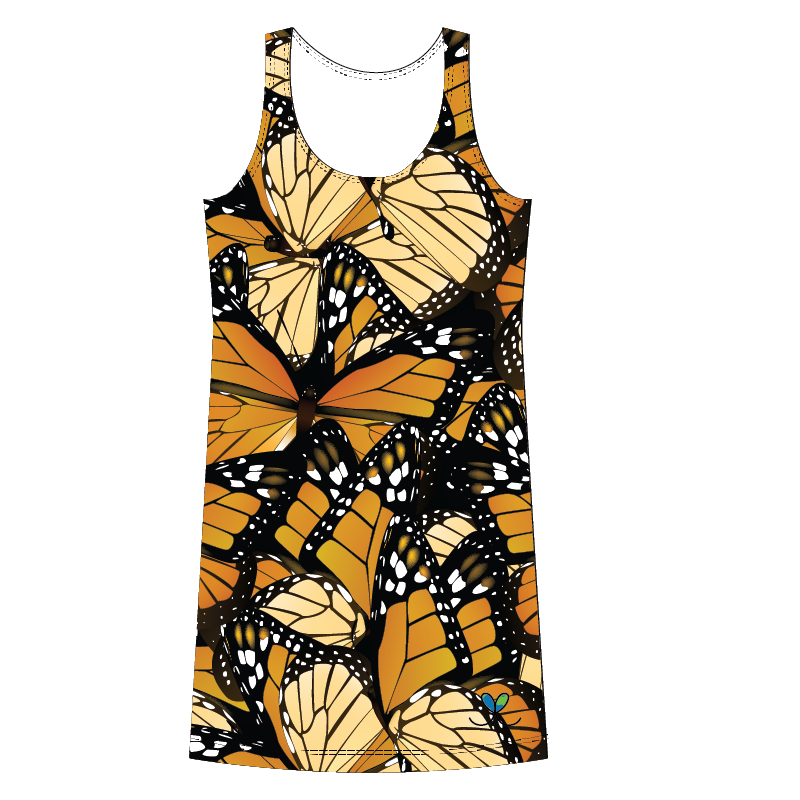 Monarch Butterfly Womens Tank Dress with pockets Womens XL (16/18) Monarch Butterfly Womens Tank Dress with pockets Womens XL (16/18)