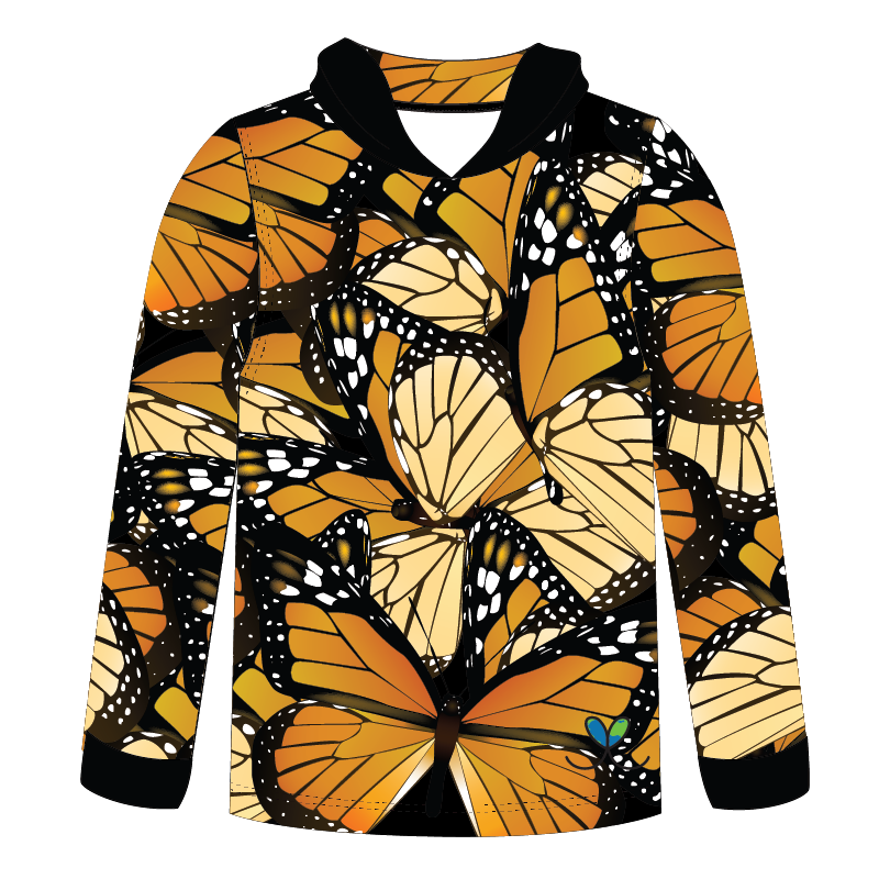 Monarch Butterfly Kids Long sleeve hooded shirt
