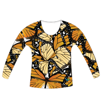 Monarch Butterfly Womens Long Sleeve Scoop Neck Shirt