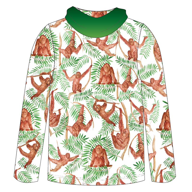 LIMITED EDITION- Orangutan Adult Long sleeve hooded shirt