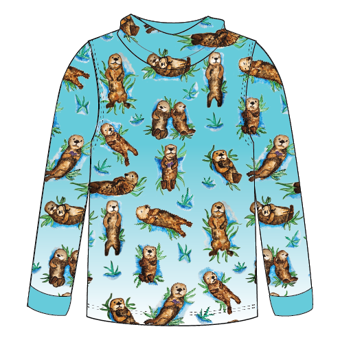 Otter Kids long sleeve hooded shirt