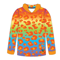 Amur Leopard Rainbow Kids long sleeve hooded shirt