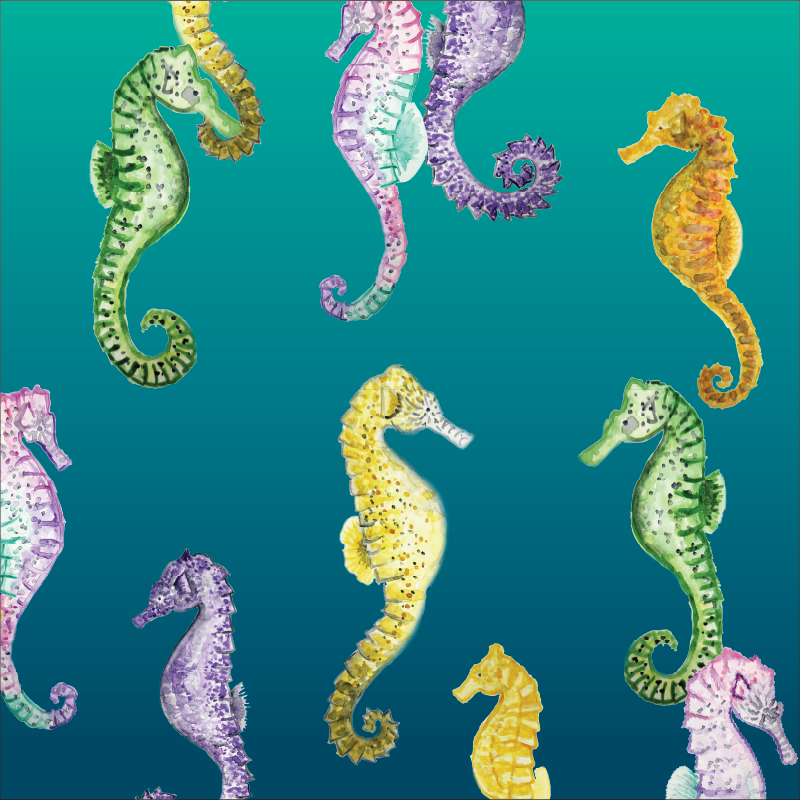 Sea horse Adult short sleeve button polo