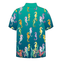 Sea horse Adult short sleeve button polo