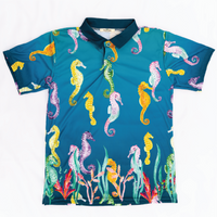 Sea horse Adult short sleeve button polo