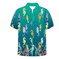 Sea horse Adult short sleeve button polo