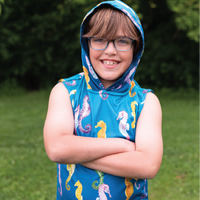 Sea horse Kids Sleeveless hooded shirt