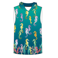 Sea horse Kids Sleeveless hooded shirt