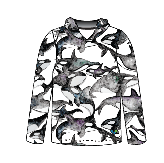 LIMITED EDITION-Orcas Adult Long sleeve hooded shirt