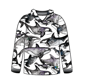 LIMITED EDITION- Orcas Kids long sleeve hooded shirt