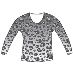 Snow Leopard Womens Long Sleeve Scoop Neck Shirt