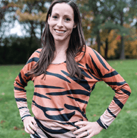 Tiger Womens Long Sleeve Scoop Neck Shirt