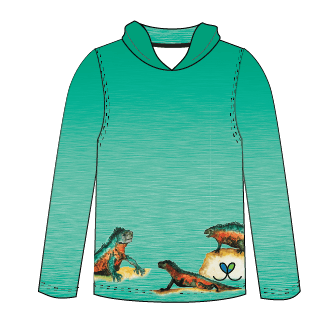 LIMITED EDITION- Marine Iguana Adult Long sleeve hooded shirt