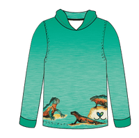 Marine Iguana Kids long sleeve hooded shirt