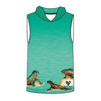 Marine Iguana Kids Sleeveless hooded shirt