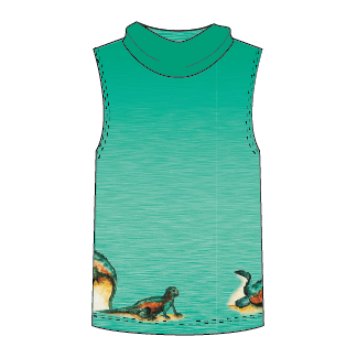 Marine Iguana Kids Sleeveless hooded shirt