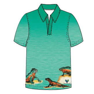 LIMITED EDITION- Marine Iguana Adult short sleeve button polo