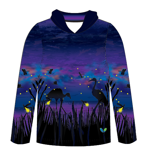 Fireflies Adult Long sleeve hooded shirt