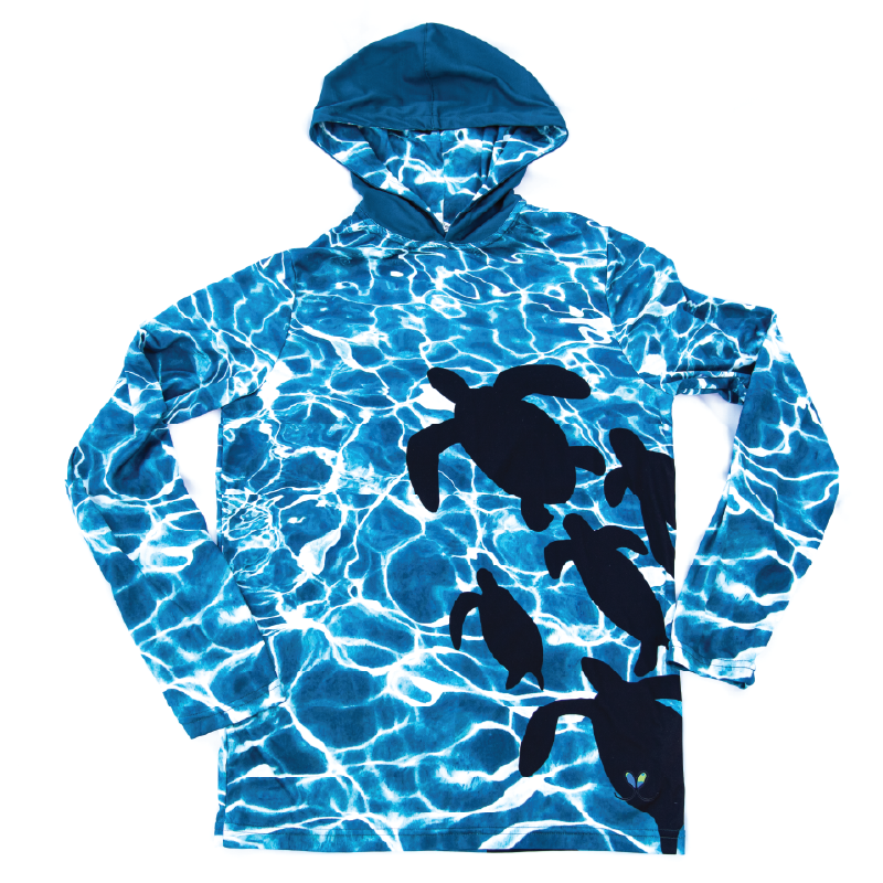 Sea Turtle Adult Long sleeve hooded shirt
