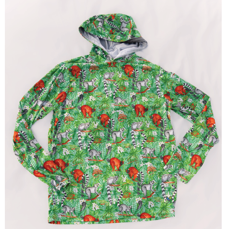 Lemur Adult Long sleeve hooded shirt