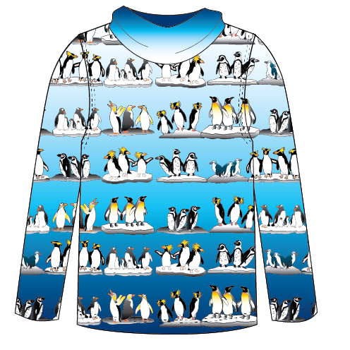 Penguin Adult Long sleeve hooded shirt