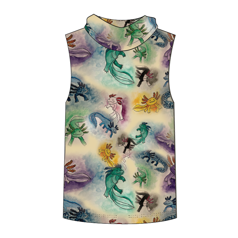 Axolotl Kids Sleeveless hooded shirt