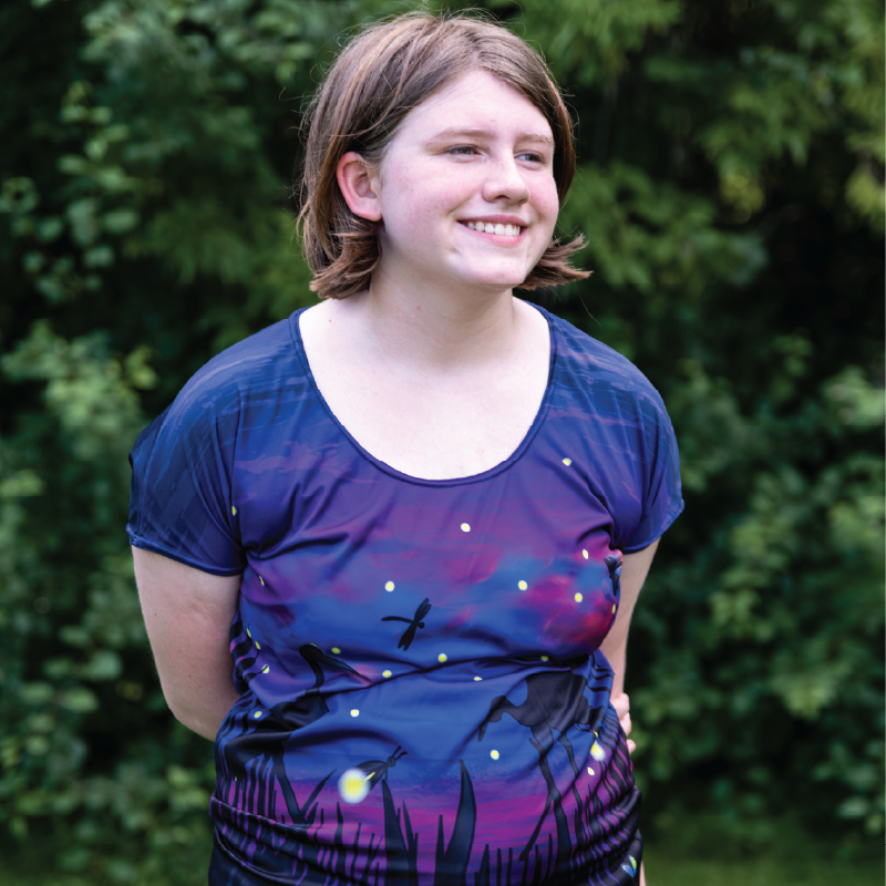 Fireflies Womens Short Sleeve Scoop Neck Shirt