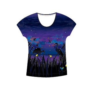 LIMITED EDITION- Fireflies Womens Short Sleeve Scoop Neck Shirt