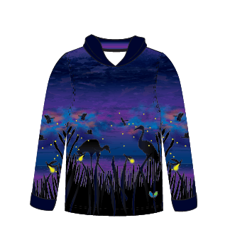 Fireflies Kids long sleeve hooded shirt