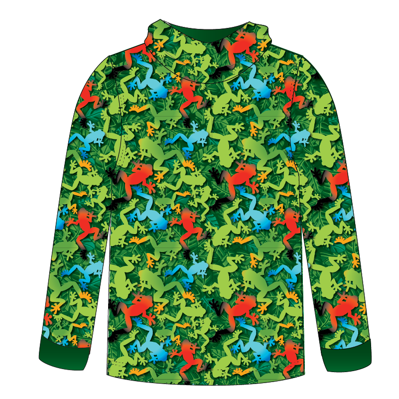 Frogs Kids long sleeve hooded shirt