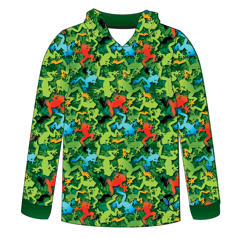Frogs Kids long sleeve hooded shirt