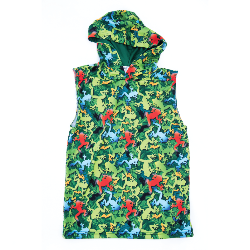 Frogs Kids Sleeveless hooded shirt