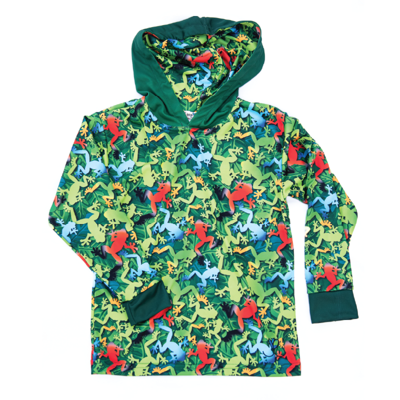 Frogs Kids long sleeve hooded shirt