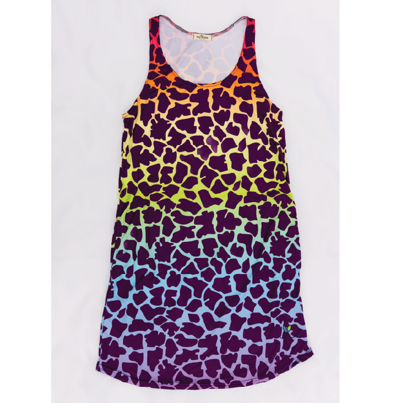 Giraffe Rainbow Womens Tank Dress