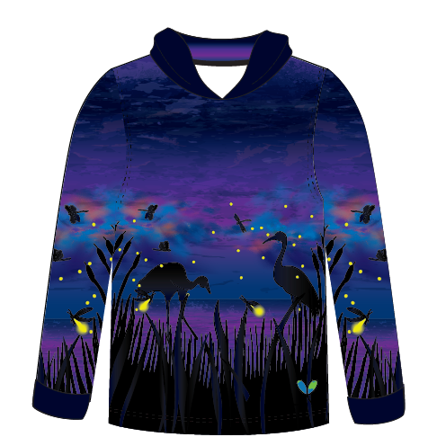 Fireflies Kids long sleeve hooded shirt