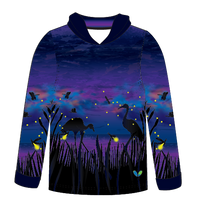 Fireflies Kids long sleeve hooded shirt
