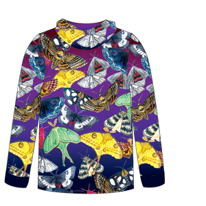 Moths Kids long sleeve hooded shirt