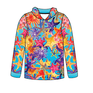 Sea Star Kids long sleeve hooded shirt