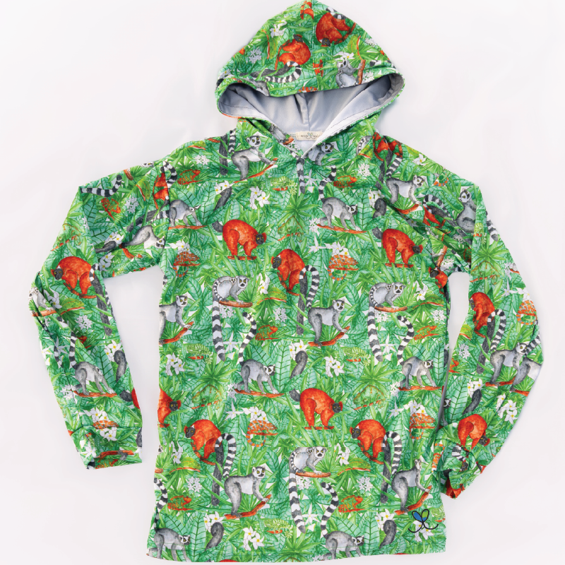 Lemur Kids long sleeve hooded shirt
